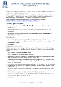 Question pools - LMS - University of Melbourne