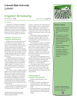 Irrigation Scheduling - Colorado State University Extension