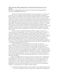 After Interaction: Why Interdependence is Hard to Think About and