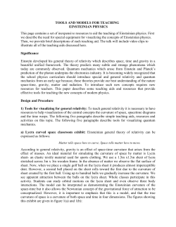 tools and models for teaching einsteinian physics