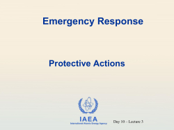 Lecture 3 - Emergency Response - Protective Actions