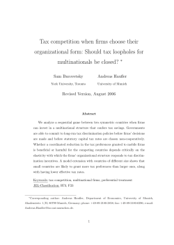 Tax competition when firms choose their organizational form: Should