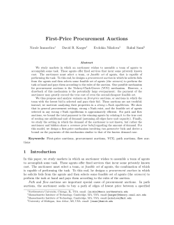 First-Price Procurement Auctions - The University of Texas at Austin