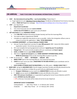 on arrival - tasks for incoming international students