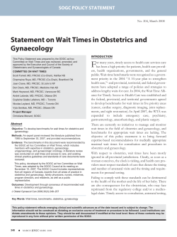 Statement on wait times in obstetrics and gynaecology