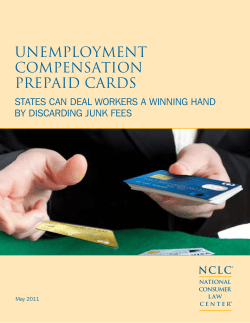 Unemployment Compensation Prepaid Cards