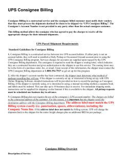 UPS Consignee Billing Program Instructions - Flex-N-Gate