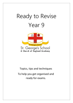 Yr 9 &ndash; Revision Booklet - St. George`s School Blackpool