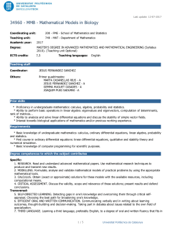 Mathematical Models in Biology