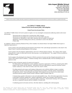 Arts Impact Middle School parent involvement policy