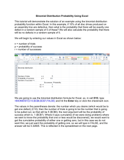 Binomial Distribution Probability Using Excel This tutorial will