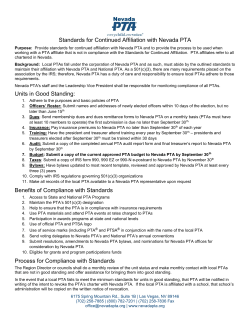 Standards for Continued Affiliation with Nevada PTA Units in Good