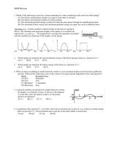 SHM Review 1. Which of the following is true for a system consisting