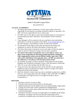 Adult Volleyball League Rules - Ottawa Recreation Commission