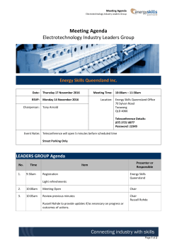 Electrotechnology Industry Leaders Forum Agenda