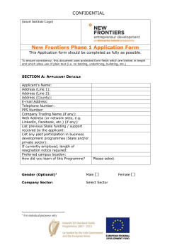 New Frontiers Phase 1 Application Form