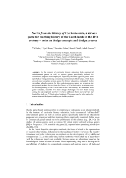 Stories from the History of Czechoslovakia, a serious game for