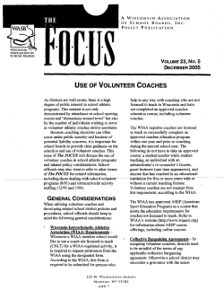 use of volunteer coaches - Wisconsin Association of School Boards