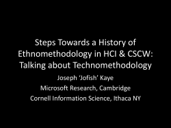 Steps Towards a History of Ethnomethodology in HCI