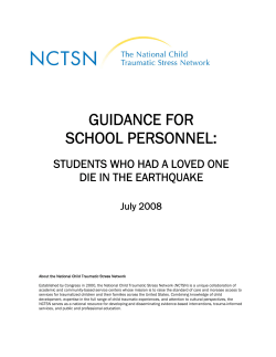 Guidance for School Personnel - National Child Traumatic Stress