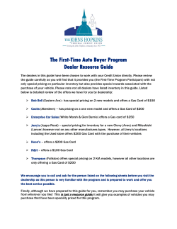 The First-Time Auto Buyer Program Dealer Resource Guide