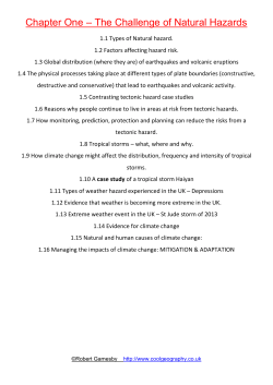 The Challenge of Natural Hazards Chapter