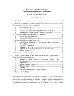 Enforcement after the Arbitration: Strategic Considerations and