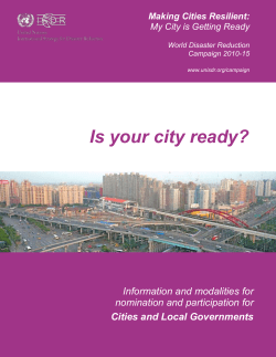 Ten essentials for making cities resilient