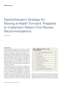 Saskatchewan`s Strategy for Moving e