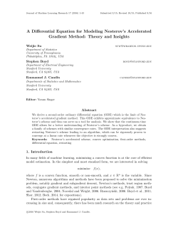 A Differential Equation for Modeling Nesterov`s Accelerated Gradient