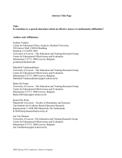 2010 SREE Conference Abstract Template