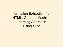 Information Extraction from HTML: General Machine Learning