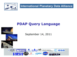 International Planetary Data Alliance PDAP Query Language