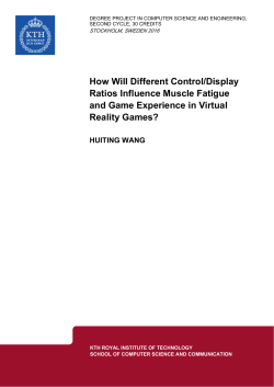 How Will Different Control/Display Ratios Influence Muscle