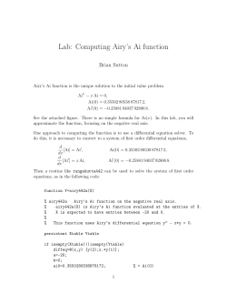 Lab: Computing Airy`s Ai function