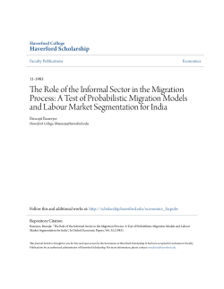 The Role of the Informal Sector in the Migration Process