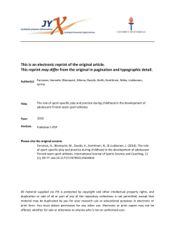 The role of sport-specific play and practice during childhood in