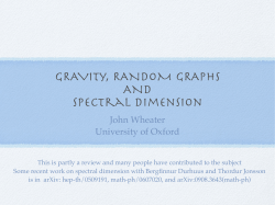 GRAVity, RANDOM GRAPHS AND Spectral