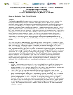 Care Group Model - Food Security and Nutrition Network