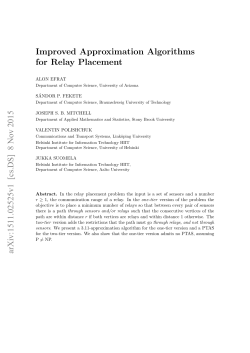 Improved approximation algorithms for relay placement