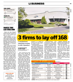 3 firms to lay off 168 - Coram Civic Association