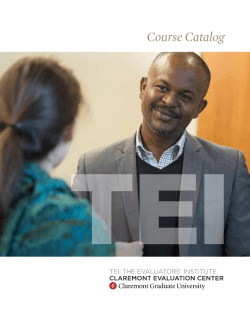 Course Catalog - The Evaluators` Institute