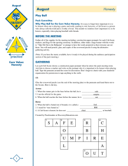 August: Honesty&mdash;"Play Ball"