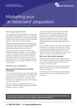 Marketing your `at retirement` proposition