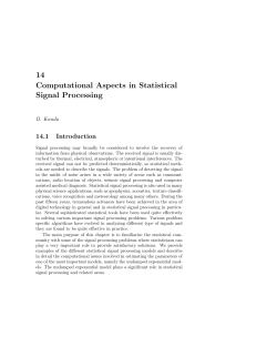 14 Computational Aspects in Statistical Signal Processing
