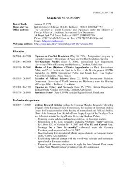 Khaydarali Yunusov`s resume - The George Washington University
