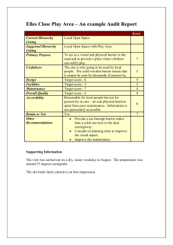 Elles Close Play Area &ndash; An example Audit Report