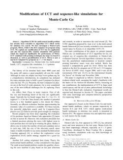 Modifications of UCT and sequence-like simulations for