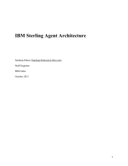 IBM Sterling Agent Architecture