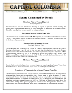 Legislative Update 02-12-2016 - South Carolina Nurses Association